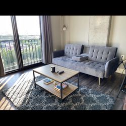 Sleek Modern Grey Futon/Couch