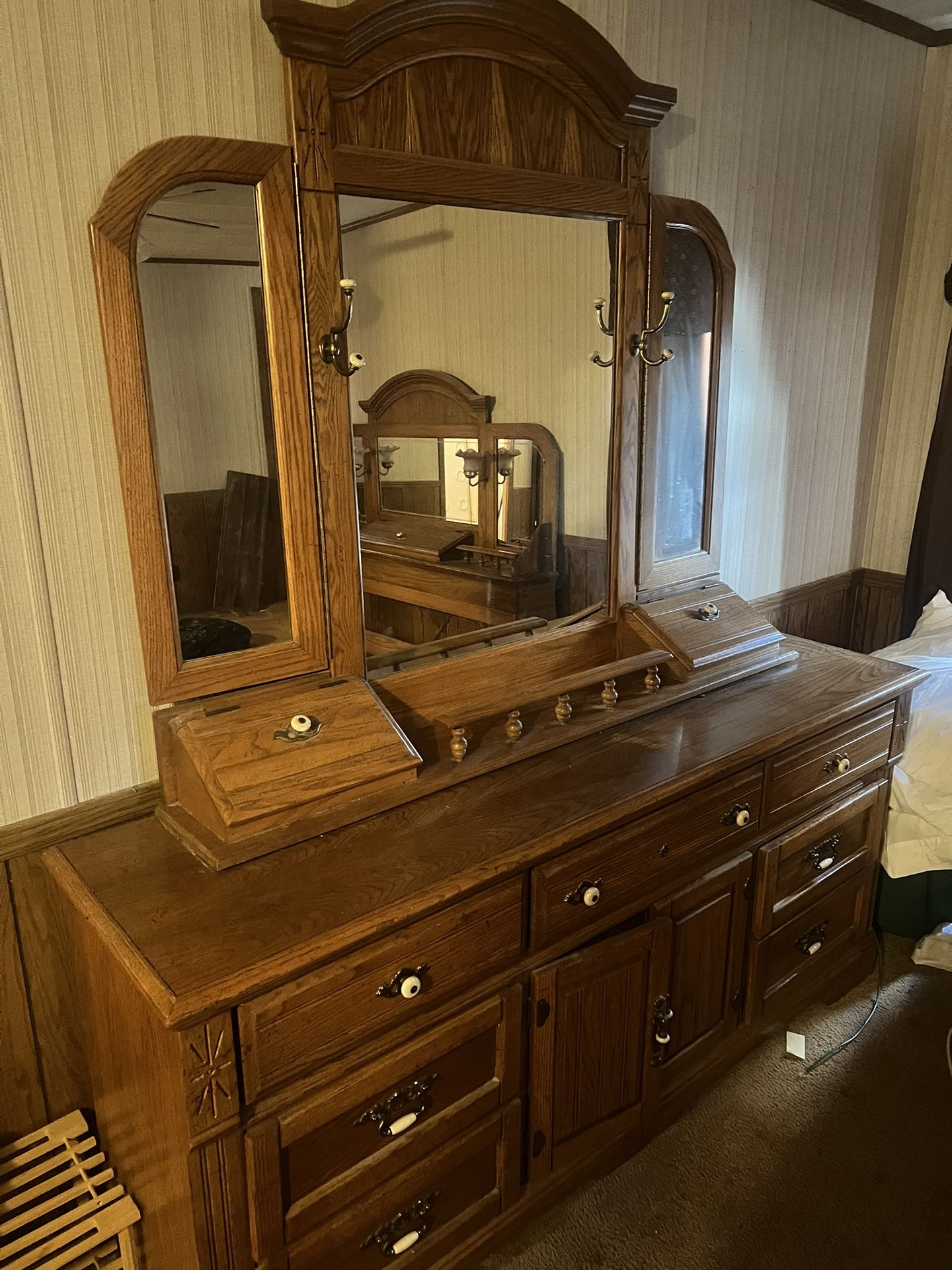 Solid Headboard And Dresser