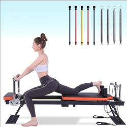 Pilates Reformer Machine with Resistance Bars - Home Fitness Equipment