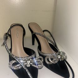 bow Black Dimond Heels