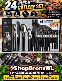 24-Piece Stainless Steel Cutlery Set