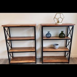 Pair Of Industrial Style Shelves 