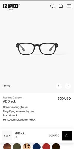 IZIPIZI Paris black unisex glasses frame