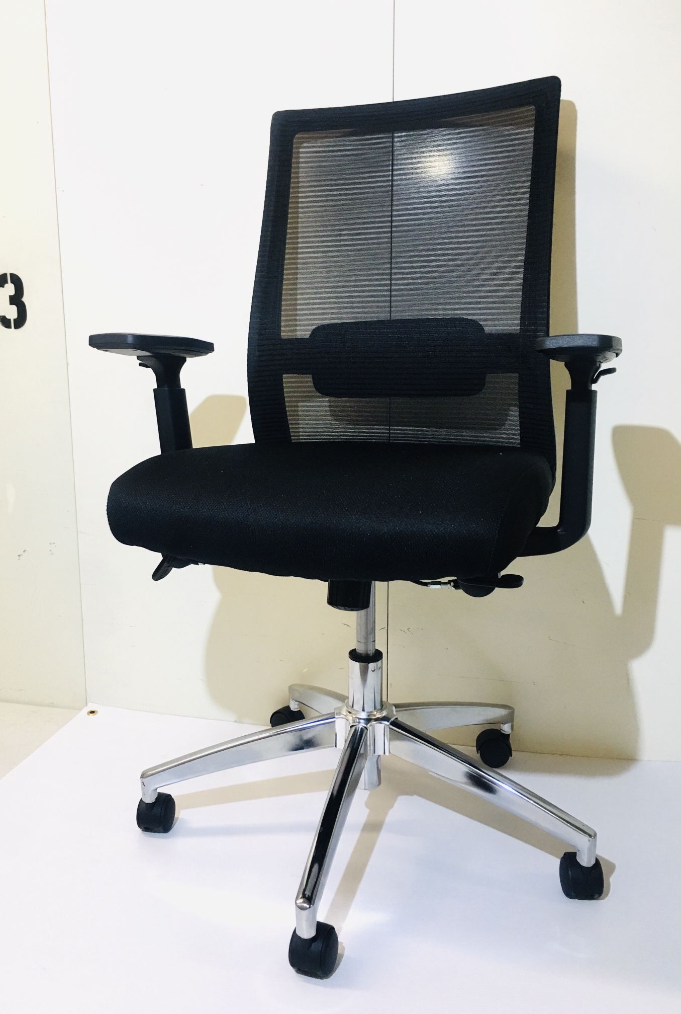 Prestige Marrett Ergonomic Mesh & Fabric Swivel Office Chair Black & Chrome $150