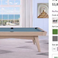 8 ft slate pool table
