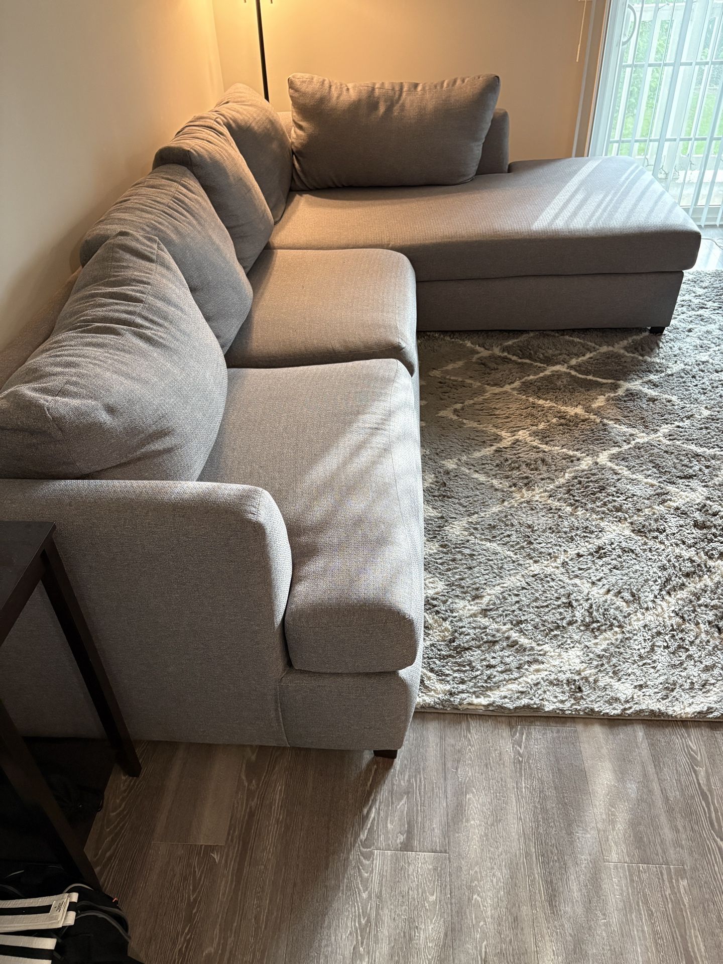 Lennox Gray Two Piece Left Facing Sofa With Chaise Lounger