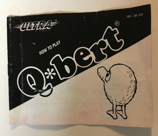 Q*bert Qbert Nintendo NES Video Game Instruction Manual Booklet Guide