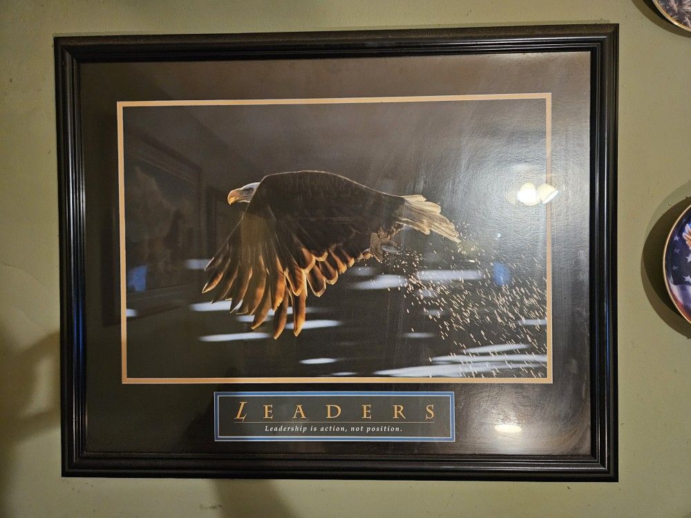 Framed Inspirational Eagle Print Artwork