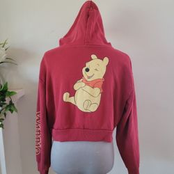 Vintage Disney's Winnie The Pooh Red Zippered Sweatshirt 