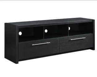 (NEW)60" Modern TV Stand / Entertainment Center - Black (ALREADY ASSEMBLED)/77023