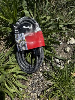 Master Lock 72D Security Cable 3/8 inch 15 Ft Braided Steel With Loops