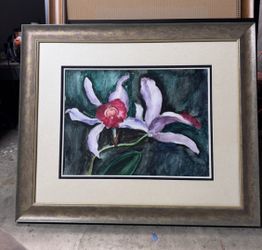Large wood frame picture
