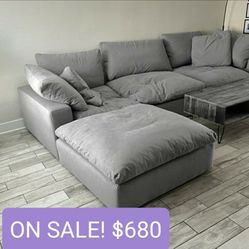 Gray Cloud Dupe Modular Sectional Couch Sofa Bobs