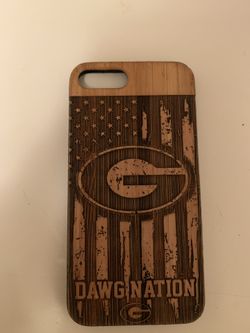 iPhone 8 Plus Georgia bulldog wood case