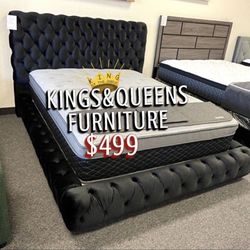 New Queen Bed Frame With Mattress 