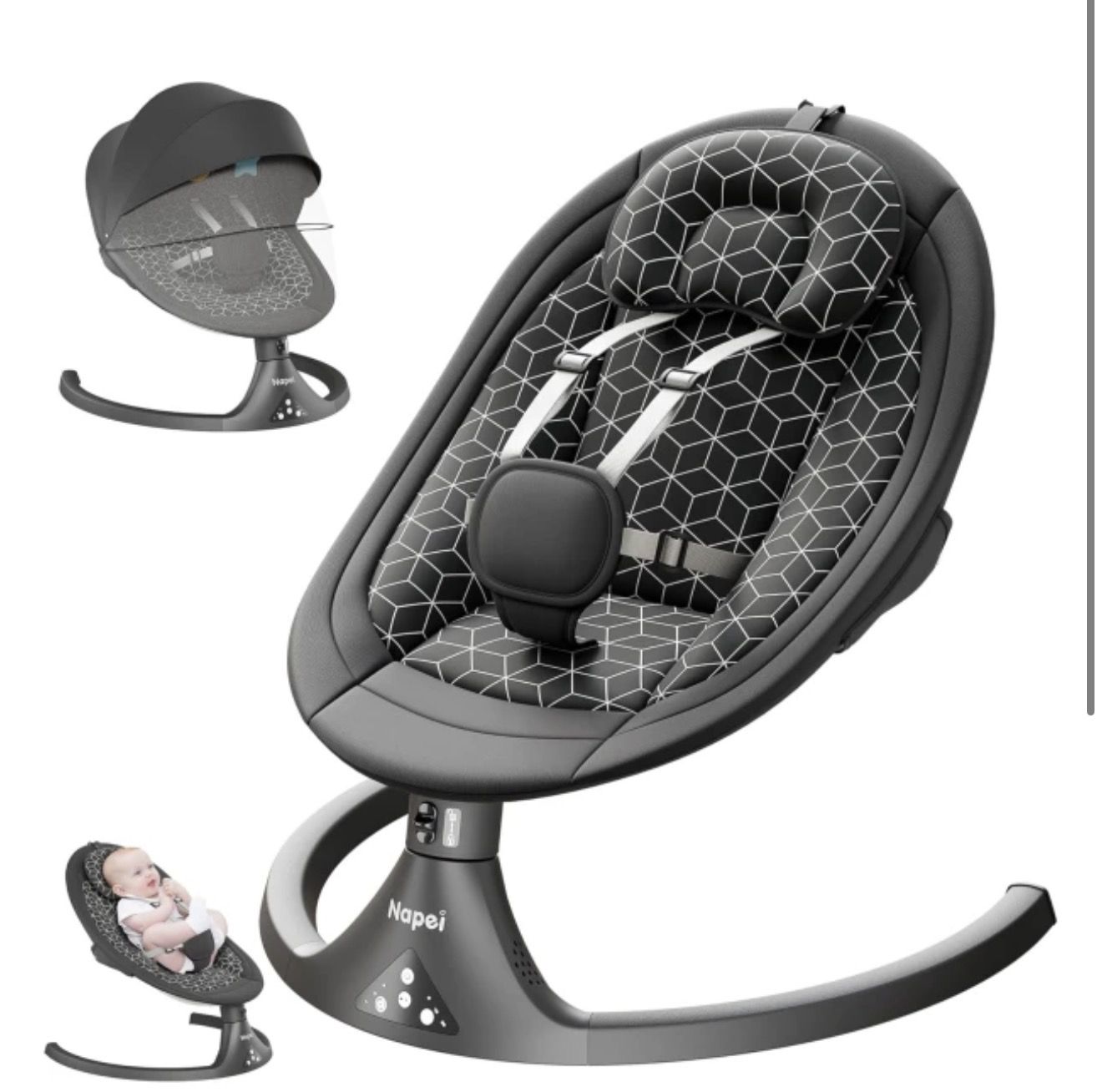 Napei Baby Auto Swing Grey 09 Months Under 22lbs