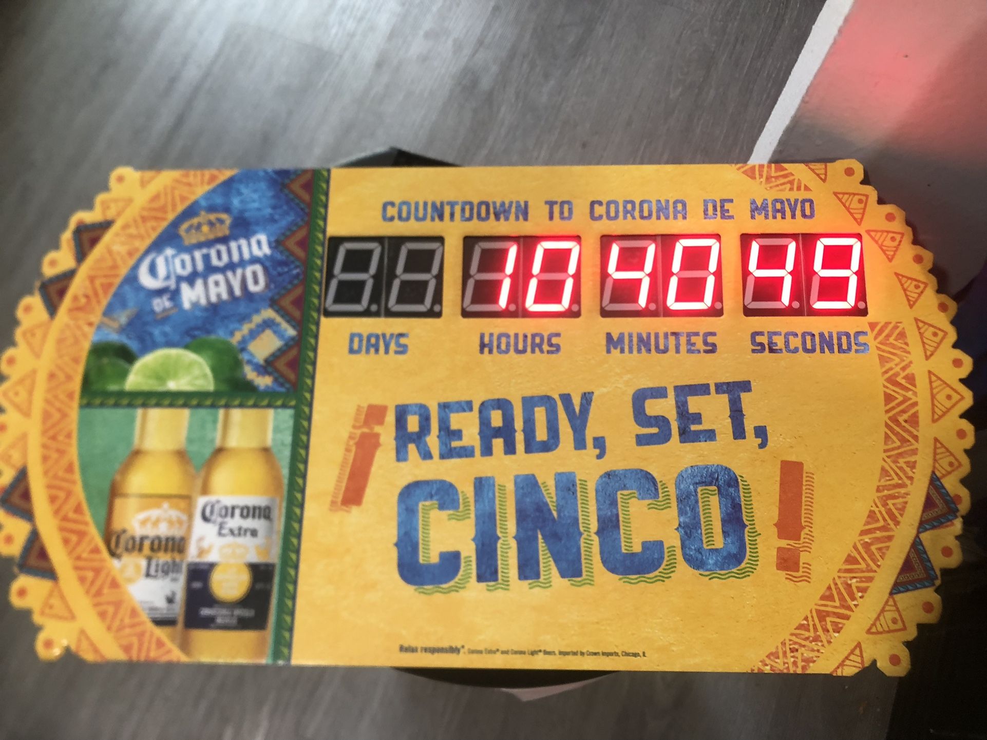 Corona Cinco De Mayo Countdown Led