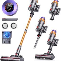 Cordless Vacuum Cleaner, 550W 45KPA 60Mins With Touch Screen, Self-Standing, Wall Mount Charging