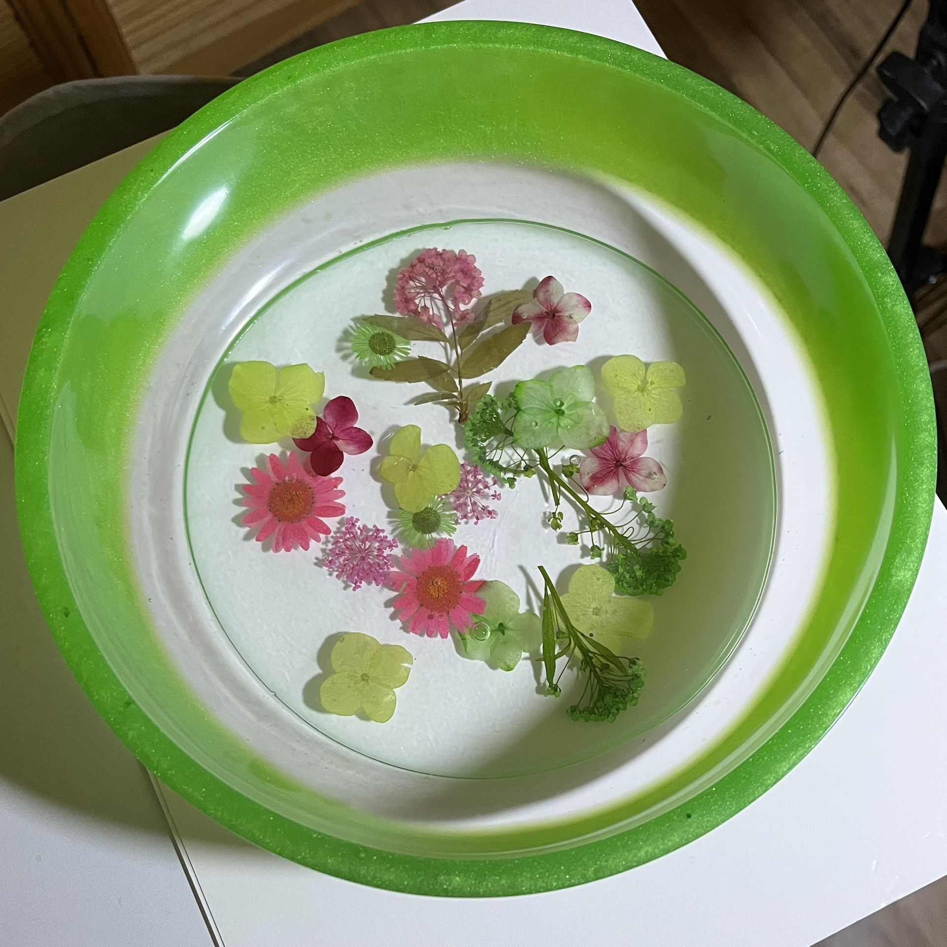 Handcrafted “Floral Whispers” Resin Bowl