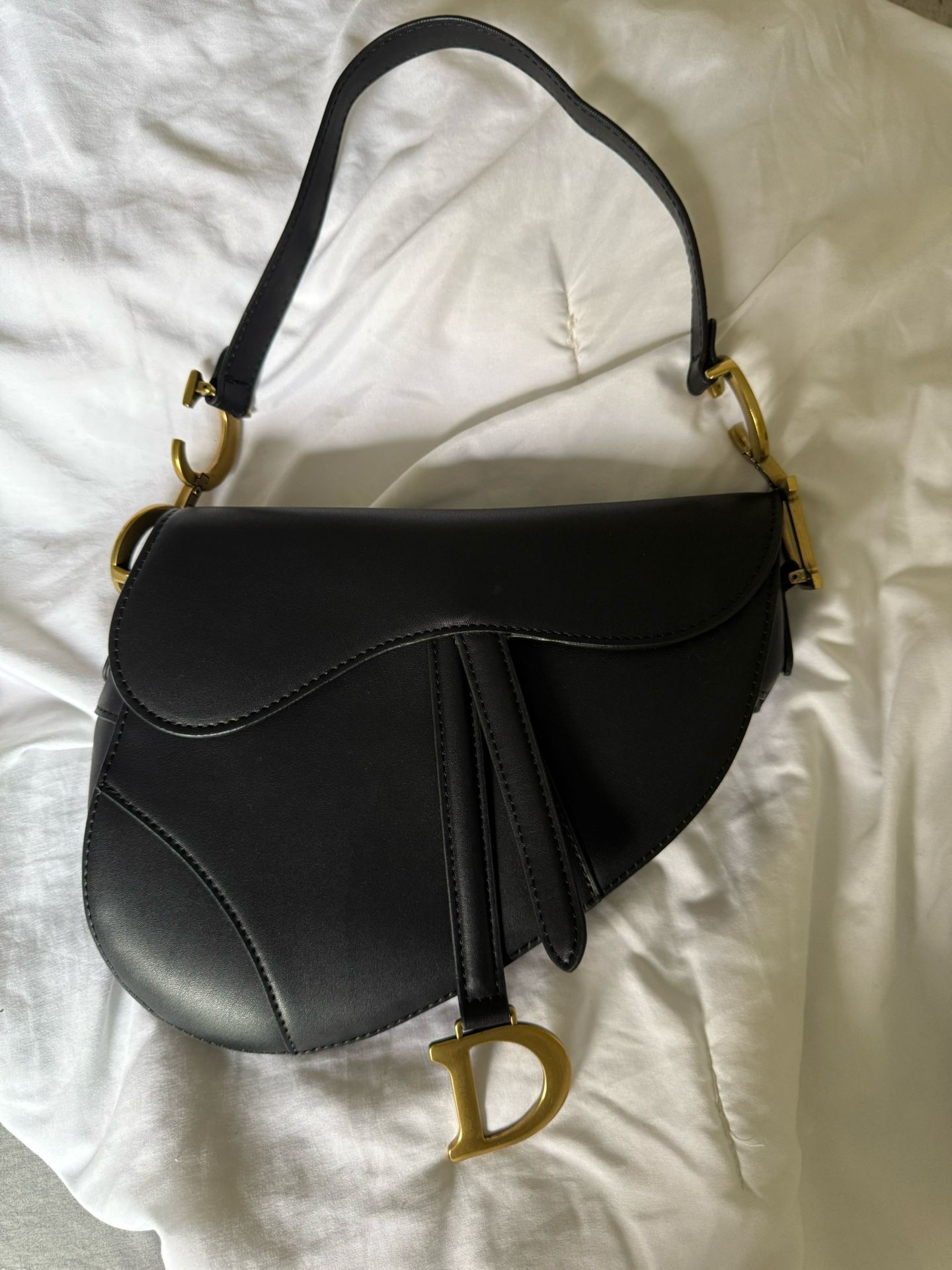 Dior large black saddlebag