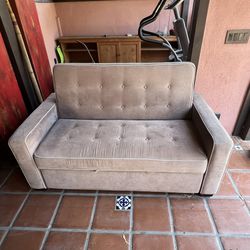 Serta Ainsley 66.5" Convertible Sleeper Loveseat, Full Size Comfortable Worn!