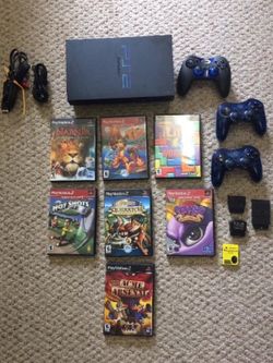 PS2 Sony Playstation 2 Fat Console Bundle 3 Controller, memory card and 8 Games