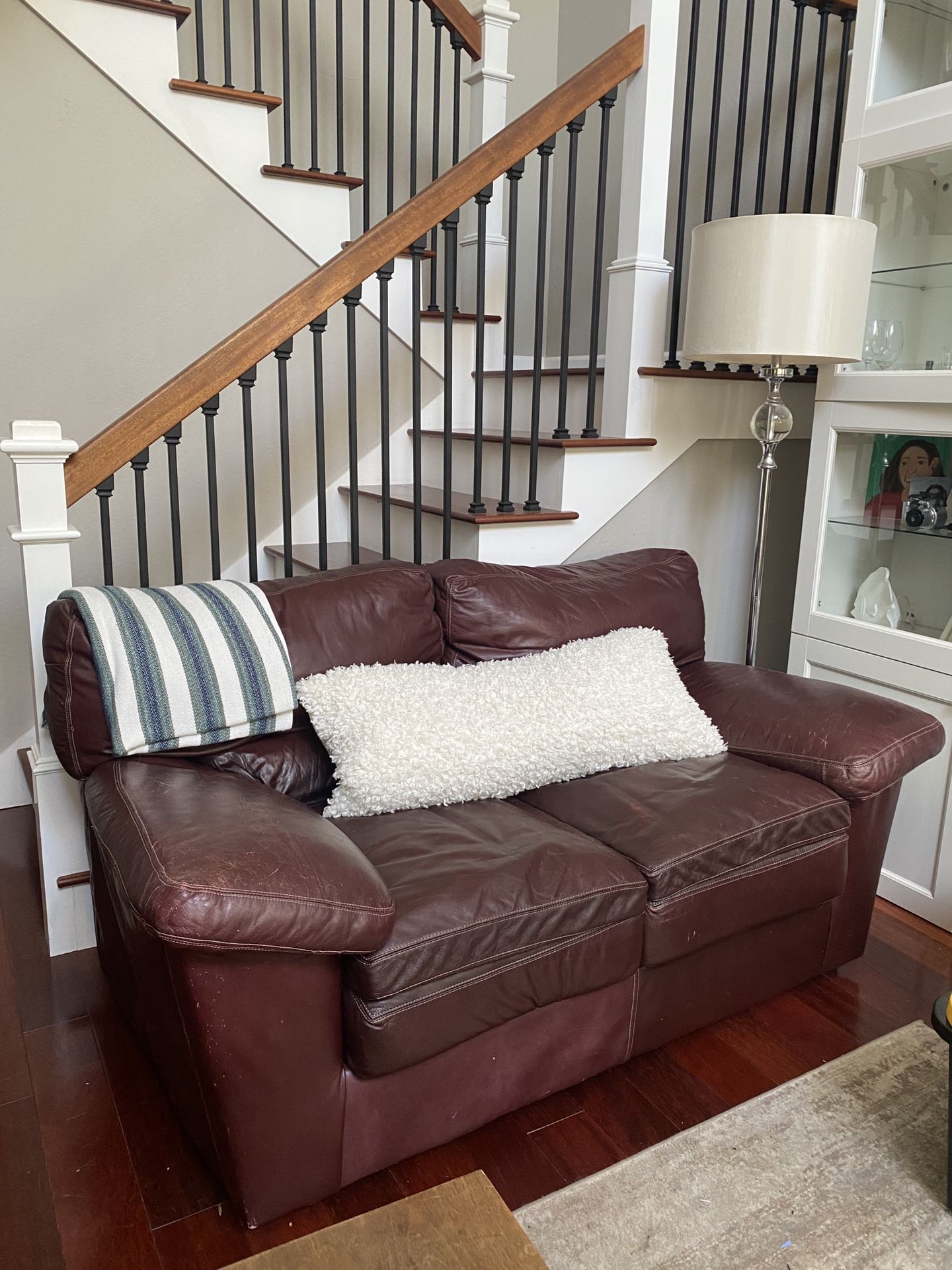 2 Genuine Leather Matching Sofas