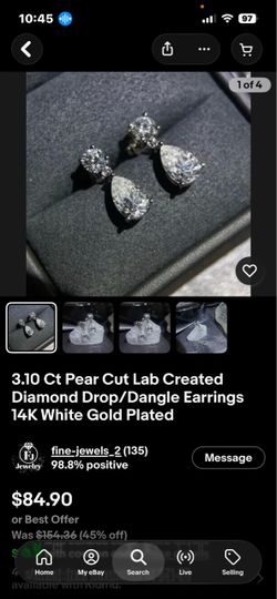 Faux diamond ear rings