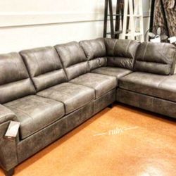 Ashley Navi Chestnut L Shape Large Sectional Sofa Couch With Chaise| Sleeper Optional 💥Brand New Living Room Set 