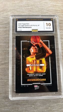 2024 Topps Now Victor Wembanyama GAS 10 Gem Mint