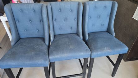 Set of 3 Upholstered Bar Chairs