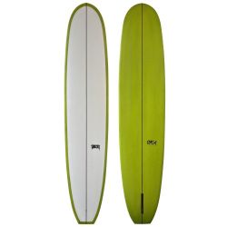 9'6" O'Keefe Surfboards "Pain Killer" - New Noserider Longboard - Olive on White