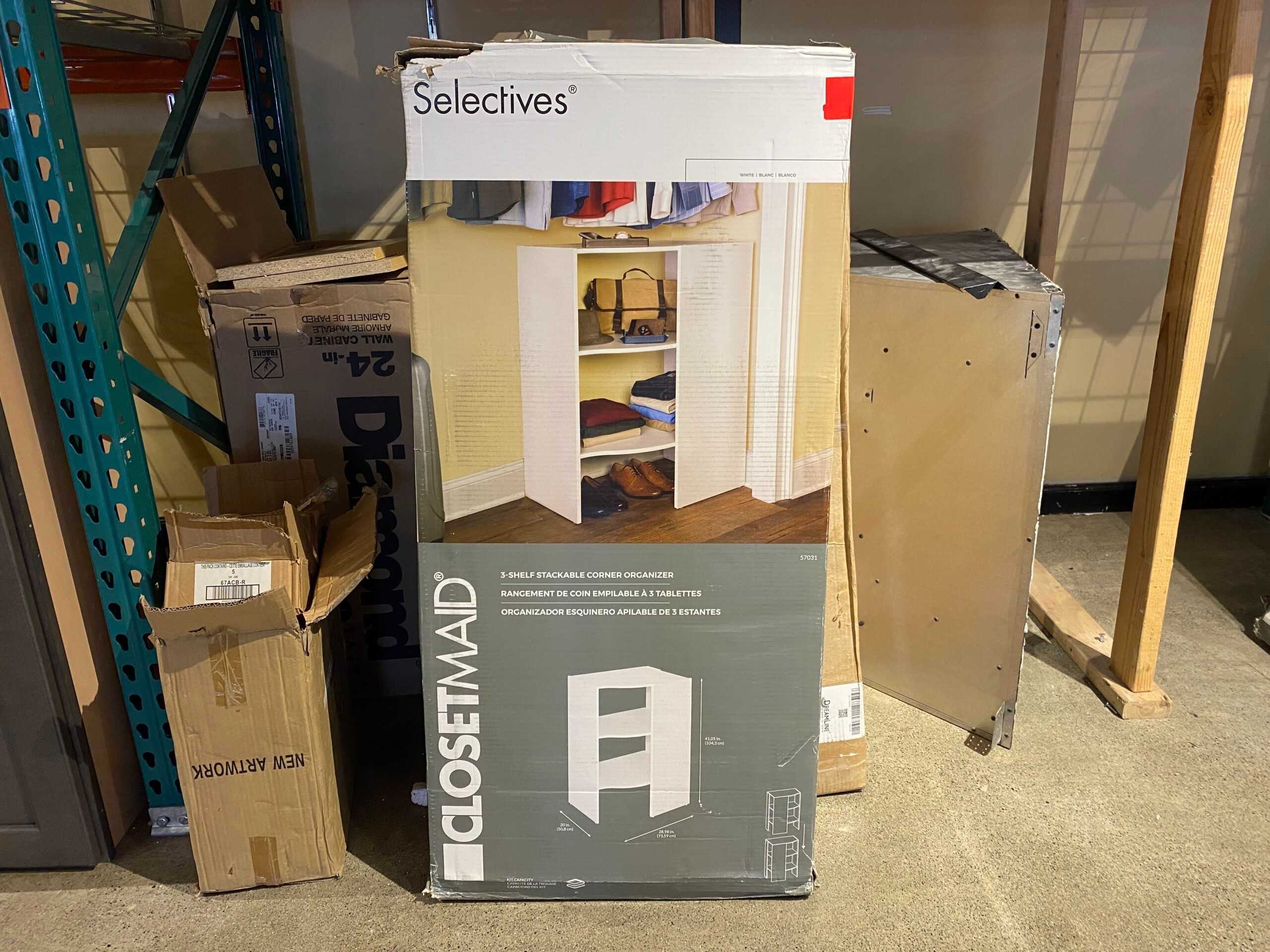 CLOSETMAID Selectives White 3-Shelf Stackable Corner Organizer