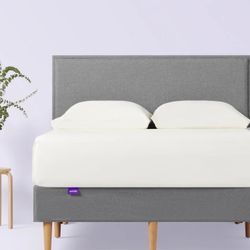 Purple Upholstered Metal Bed Frame - Full