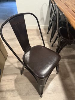 6 Metal Chairs With Cushions (10$ Each)