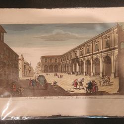 18th Century Colored Lithoplate Re: Florence Italy