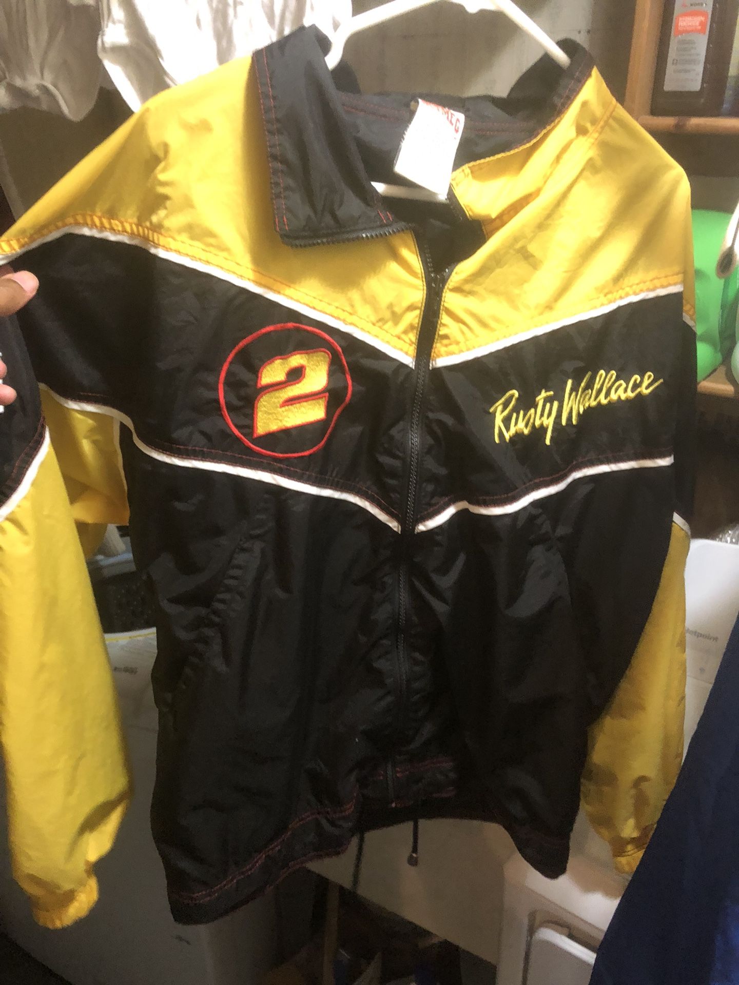 Rusty Wallace Nutmeg Nascar Vintage Windbreaker Sz L