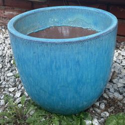Small Teal Outdoor Garden Planter