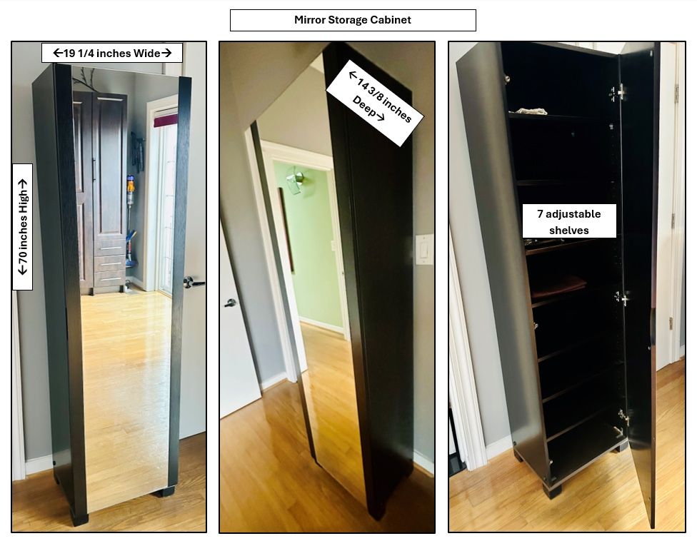 Full Length Mirror Storage Cabinet