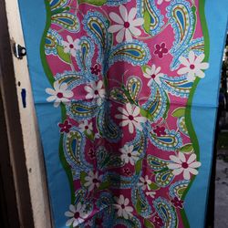 Brand New Lilly Pulitzer & Ford 2005 100% Silk Multi Floral Scarf Breast Cancer Awareness