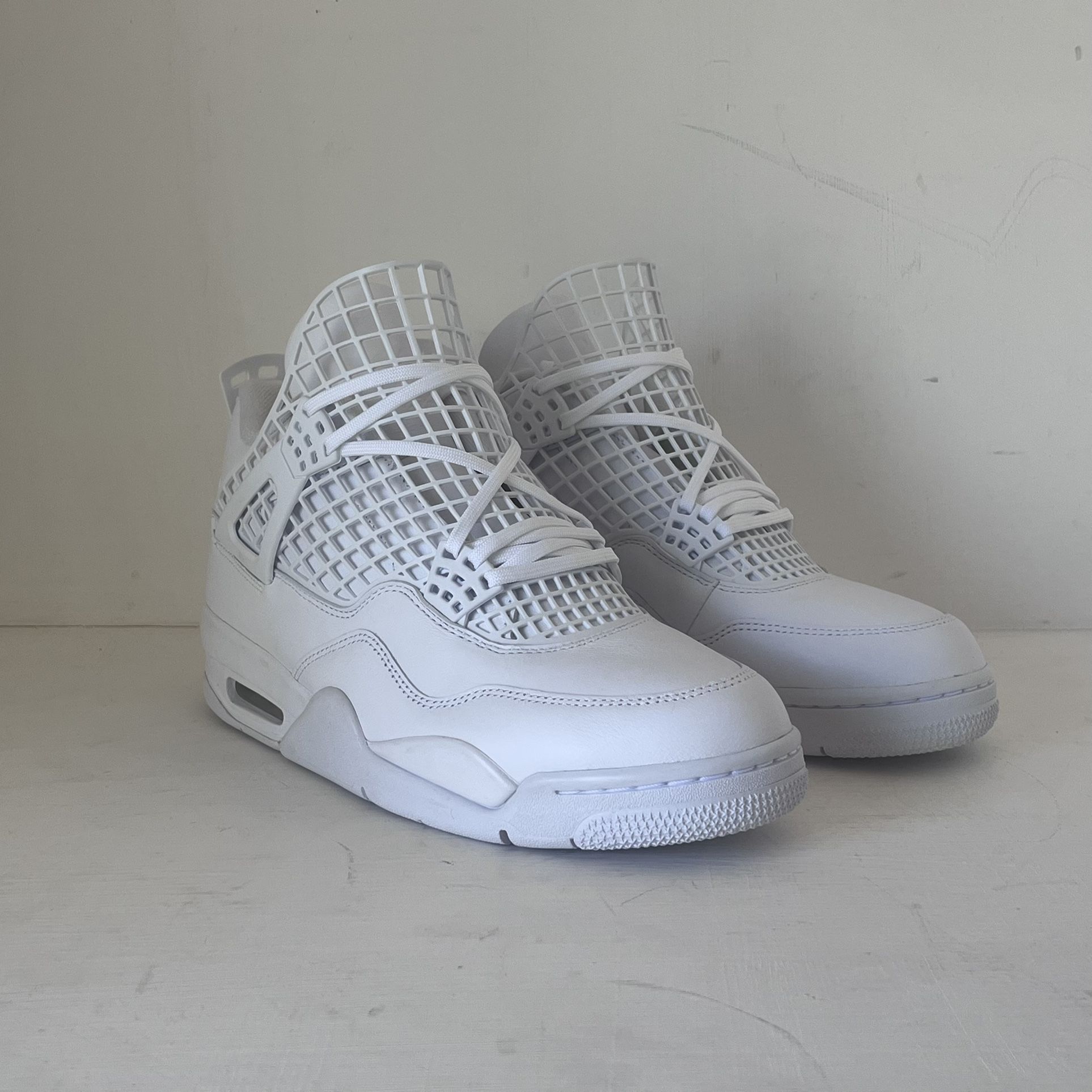 Size 12W/10.5M - Nike Air Jordan 4 Net White Leather Unisex Sneakers FN7251-107