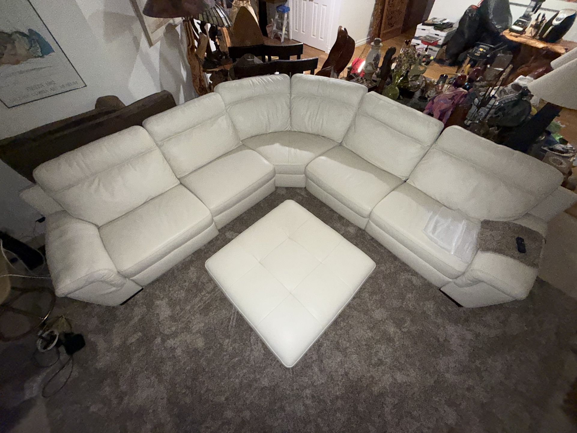 Julius II 5-Pc. Leather Sectional Sofa With 3 Power Recliners, Power Headrests & USB Power Outlet