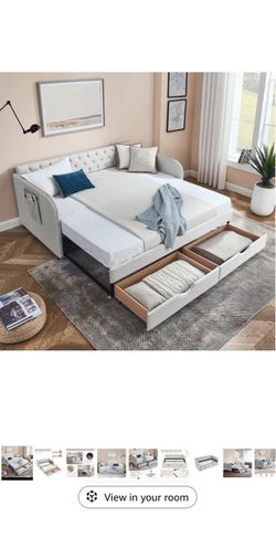 Day bed twin to king with two mattress