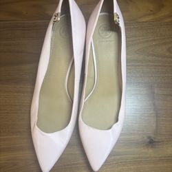 Tory Burch | Women's Elizabeth Patent Leather Kitten Heel Pumps | 9.5
