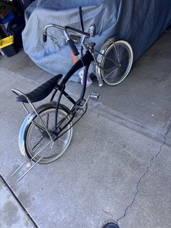 Black Lowrider Bicycle with Chrome