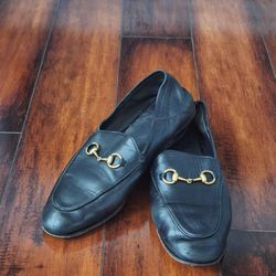 Women's Black Gucci Brixton Leather Horsebit Loafers EU 40.5 US 10.5