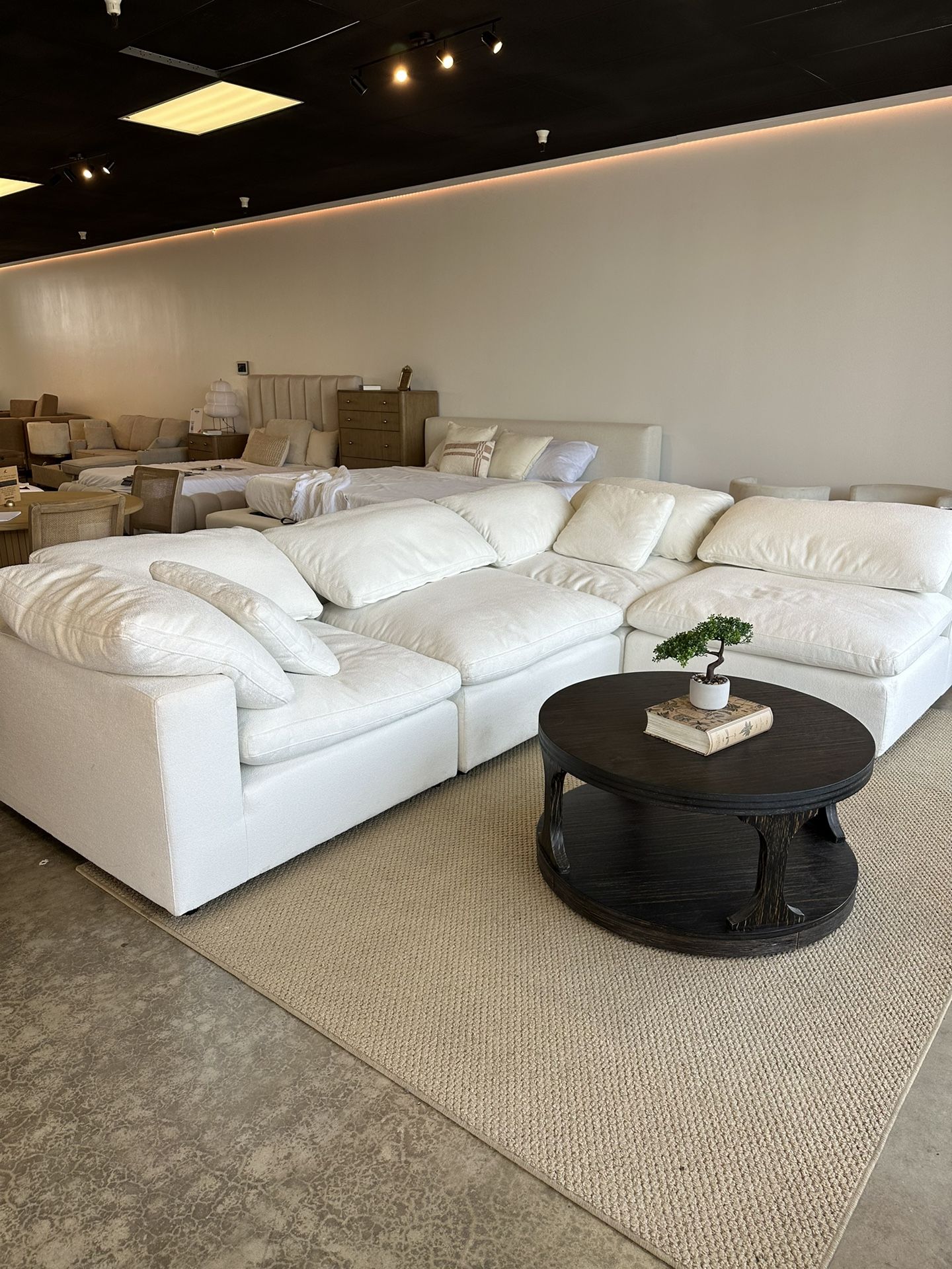 RH Style White Cloud Sofa Chaise Sectional With Performance Fabric — FREE Delivery