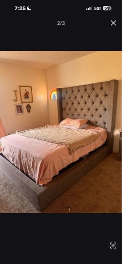 Bed frame with mattress