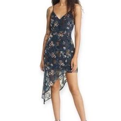 Lulus Evening With You Black Velvet Asymmetrical Dress Size Medium 