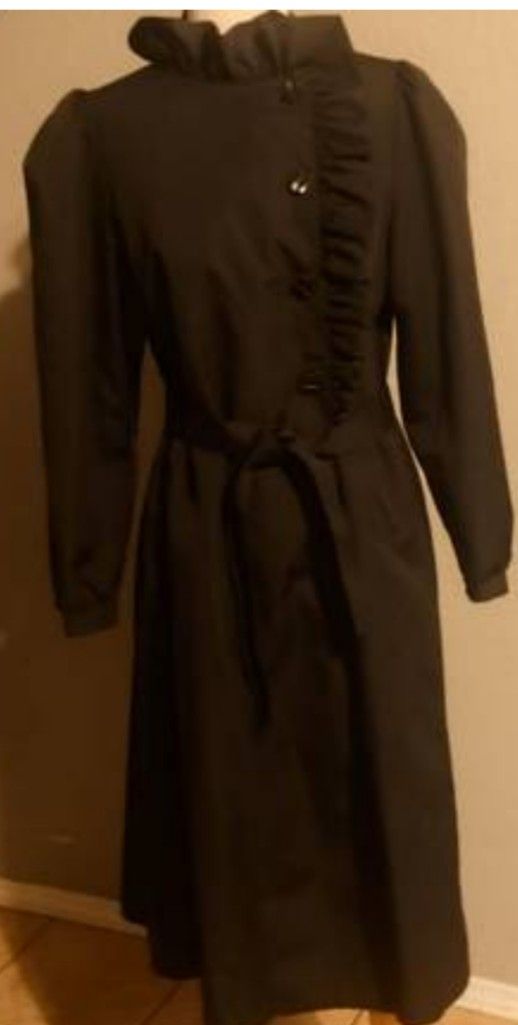 Ladies/Womens Sz 8 R Vintage Misty Harbor Black Trench Coat